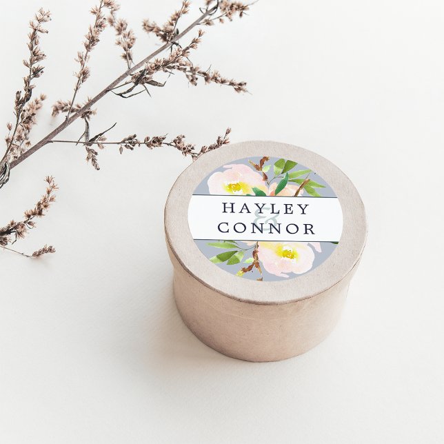 Pegatina Redonda Boda personalizado de Rubor de primavera (Subido por el creador)