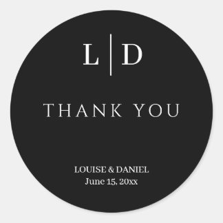 Pegatina Redonda Boda personalizado mínimo y simple