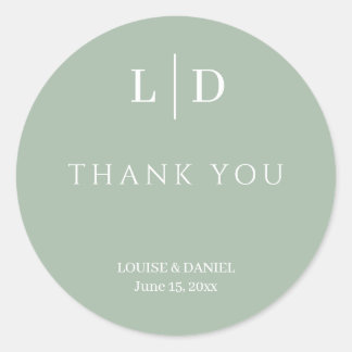 Pegatina Redonda Boda personalizado mínimo y simple