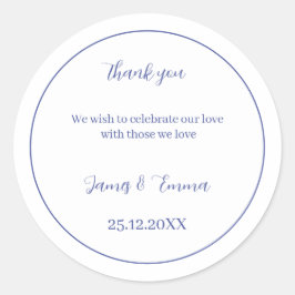 Pegatina Redonda Boda personalizado púrpura simple