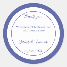Pegatina Redonda Boda personalizado púrpura simple