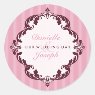 Pegatina Redonda BODA PERSONALIZADO SEAL :: flourish deluxe 2