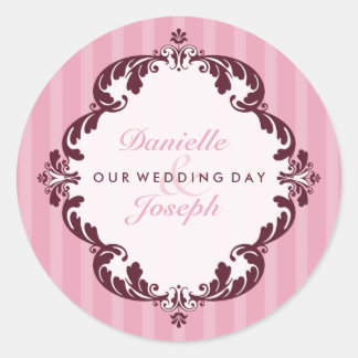Pegatina Redonda BODA PERSONALIZADO SEAL :: flourish deluxe 2