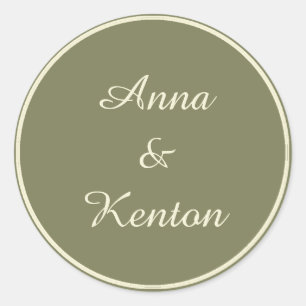 Pegatina Redonda Boda personalizado simple de oro antiguo