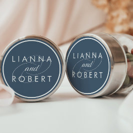 Pegatina Redonda Boda personalizado Smoky Blue