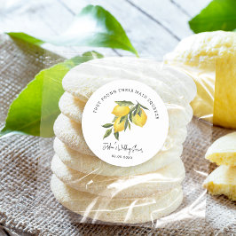 Pegatina Redonda Boda principal de la congelación de lemas o ducha 