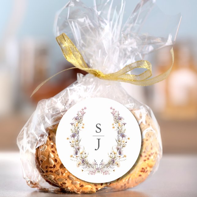 Pegatina Redonda Boda Purple Wildflower (Subido por el creador)