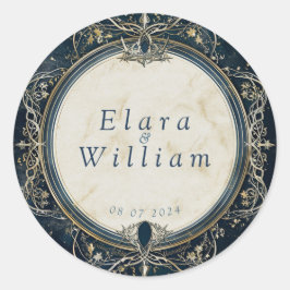 Pegatina Redonda Boda Real de Numenorea