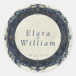 Pegatina Redonda Boda Real de Numenorea