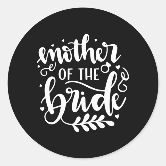 Pegatina Redonda Boda Regalo Madre De La Novia (Anverso)