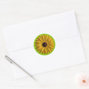 Pegatina Redonda Boda Retro Daisy Flower Spring Garden