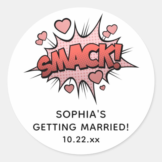 Pegatina Redonda Boda retro de la fiesta de la soltera (Anverso)