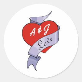 Pegatina Redonda Boda Rock and Roll