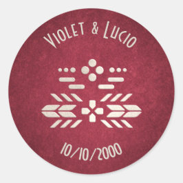 Pegatina Redonda Boda rojo geek de videojuegos