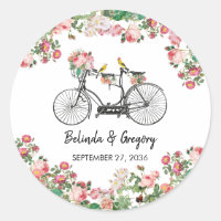 Boda Romántico de Flores de Bicicleta Vintage y Av