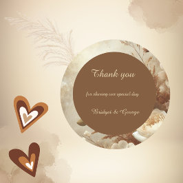 Pegatina Redonda Boda Romántico Dreamy Floral gracias