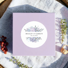 Pegatina Redonda Boda romántico floral minimalista