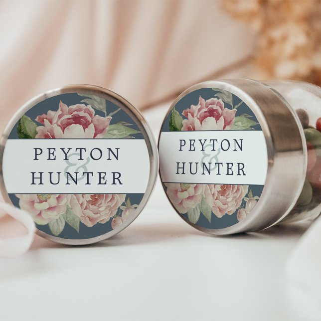 Pegatina Redonda Boda Rosa de Rubor (Subido por el creador)