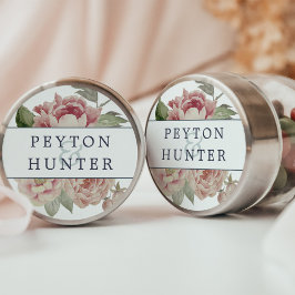 Pegatina Redonda Boda Rosa de Rubor