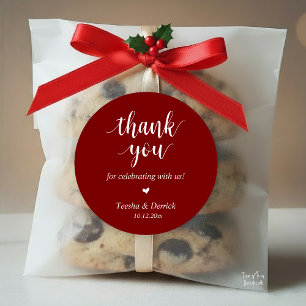 Pegatina Redonda Boda Rústico Moderno Cena Gracias Regalos