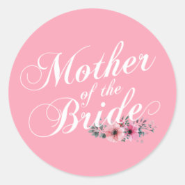 Pegatina Redonda Boda Simple de Madre de la Novia | Sticker