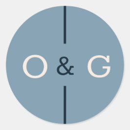 Pegatina Redonda Boda simple y elegante