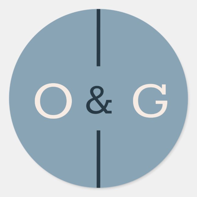Pegatina Redonda Boda simple y elegante (Anverso)