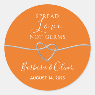 Pegatina Redonda Boda Spread Love Not Germs