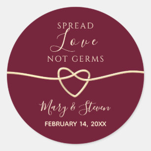 Pegatina Redonda Boda Spread Love Not Germs