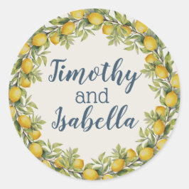 Pegatina Redonda Boda temático italiano Amalfi