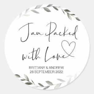 Pegatina Redonda Boda Tratar Jar Favor Jam Con Clase De Amor