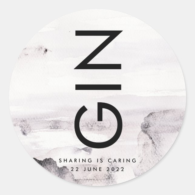 Pegatina Redonda Boda Ultra Moderna sin Distinción de Género (Anverso)