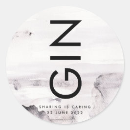 Pegatina Redonda Boda Ultra Moderna sin Género