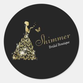 Pegatina Redonda Boda Vestido Bridal Boutique Business
