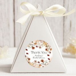 Pegatina Redonda Boda Vintage de la floral de pequeño tamaño