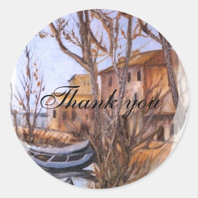 Pegatina Redonda bodas de playa (Anverso)