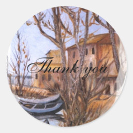 Pegatina Redonda bodas de playa