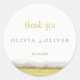 Pegatina Redonda Bodas en flor