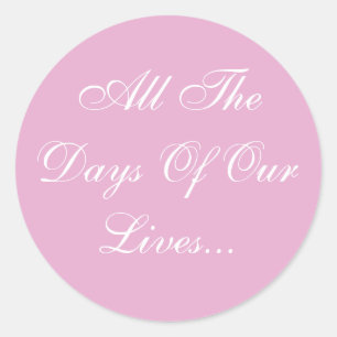 Pegatina Redonda Bodas invitan a Perla Rosa