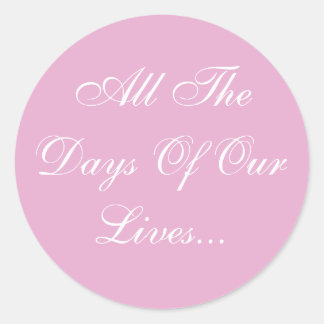 Pegatina Redonda Bodas invitan a Perla Rosa