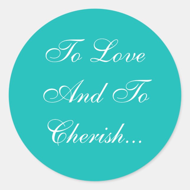 Pegatina Redonda Bodas invitan a Robin Egg Blue (Anverso)