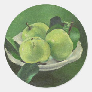Pegatina Redonda Bodegón con manzanas de Mikulas Galanda