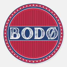 Pegatina Redonda Bodø City Pride Emblem – Norwegian Identity