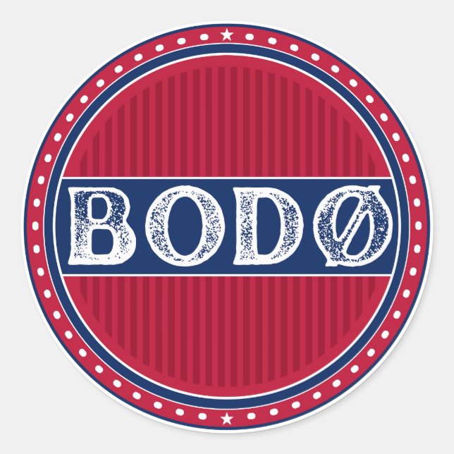 Pegatina Redonda Bodø City Pride Emblem – Norwegian Identity (Anverso)
