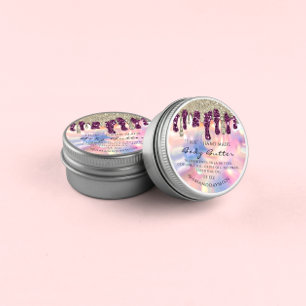 Pegatina Redonda Body Butter Packaging Glitter Drip Gold Holograph