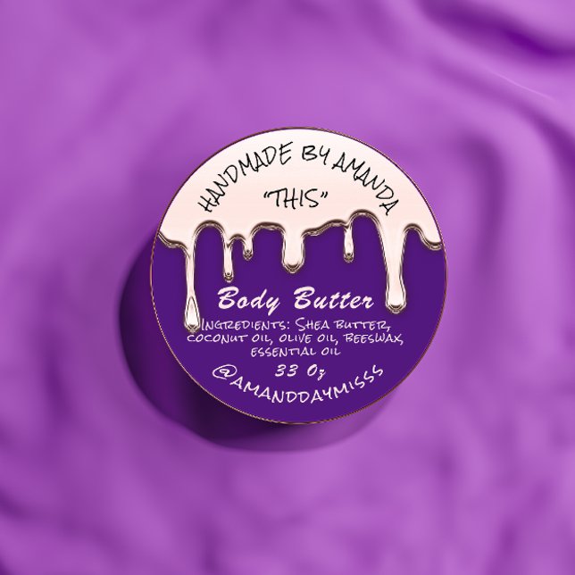 Pegatina Redonda Body Butter Product Packaging Rose Purple (Subido por el creador)