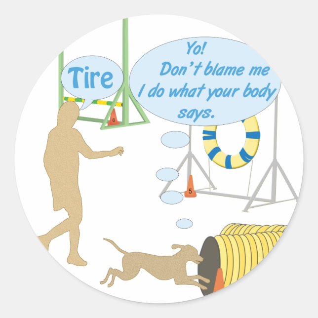 Pegatina Redonda Body Says (Anverso)