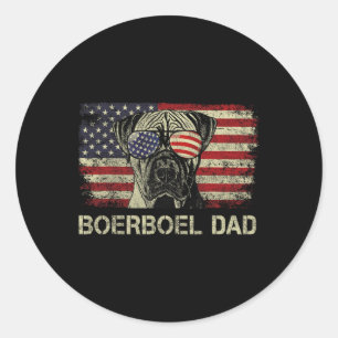 Pegatina Redonda Boerboel Dad Dog Ama La Bandera Estadounidense 4 D