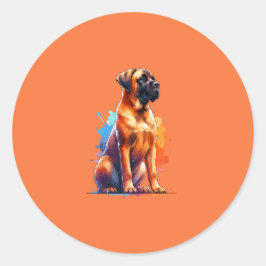 Pegatina Redonda Boerboel Dog