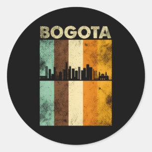 Pegatina Redonda Bogota Skyline Colombia Sudamérica Fa